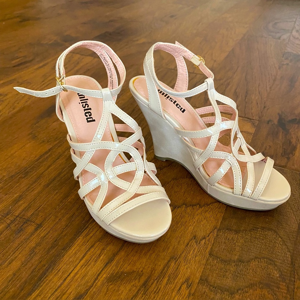 Get Buzzy Unlisted Cream Wedge Sandals